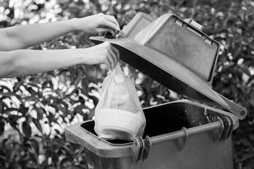 Professional waste clearance team at work